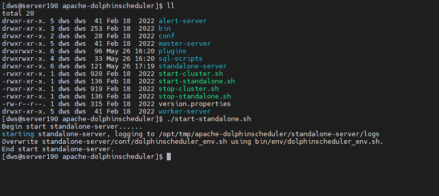 dolphin-standalone-start