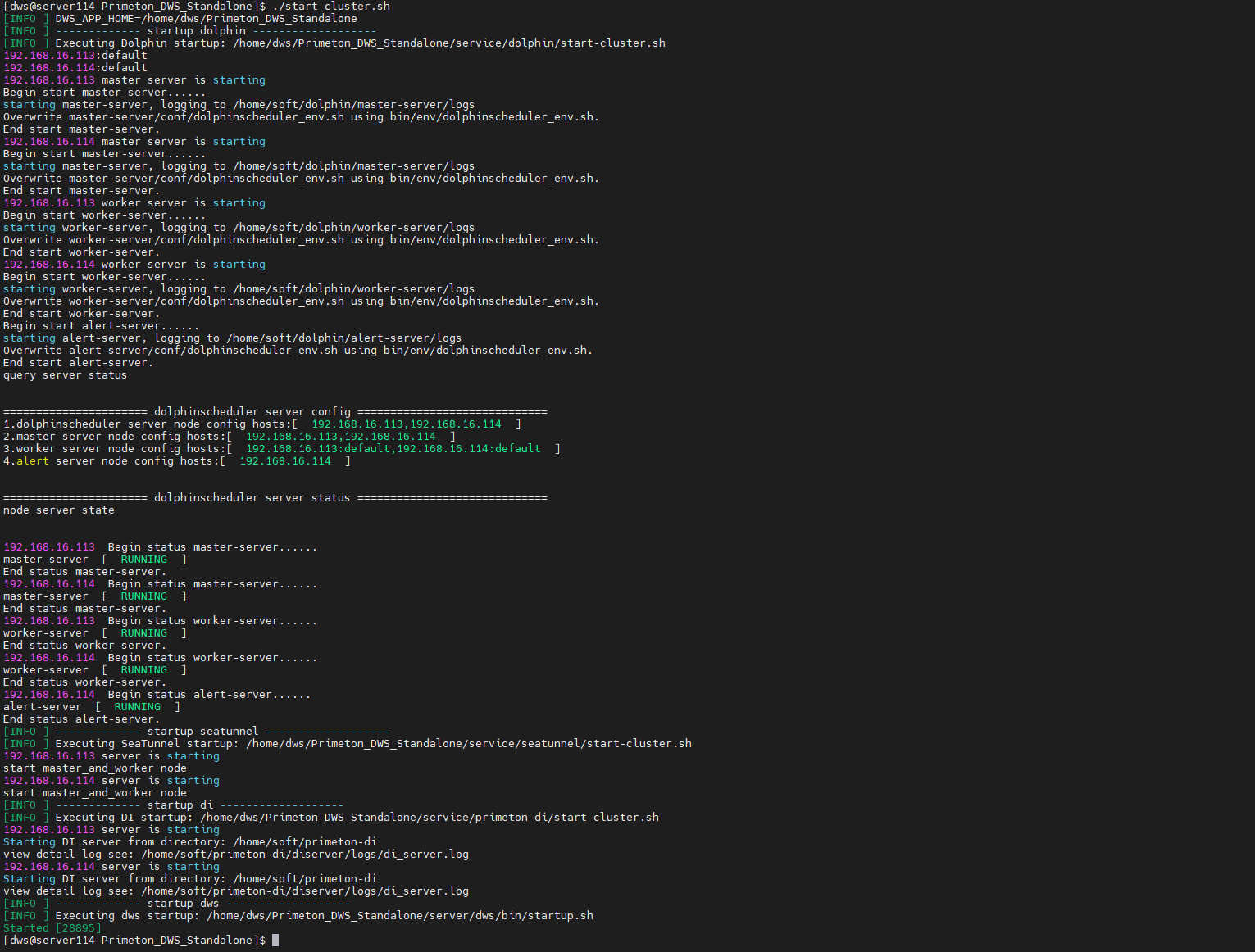 standalone-start-cluster